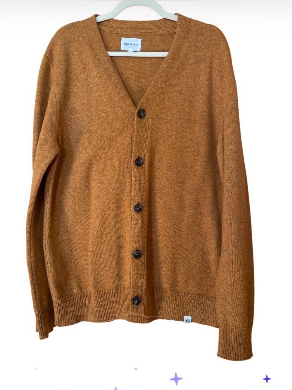 Norse Project Standard Adam Lambswool Cardigan size L mustard color N45-0395